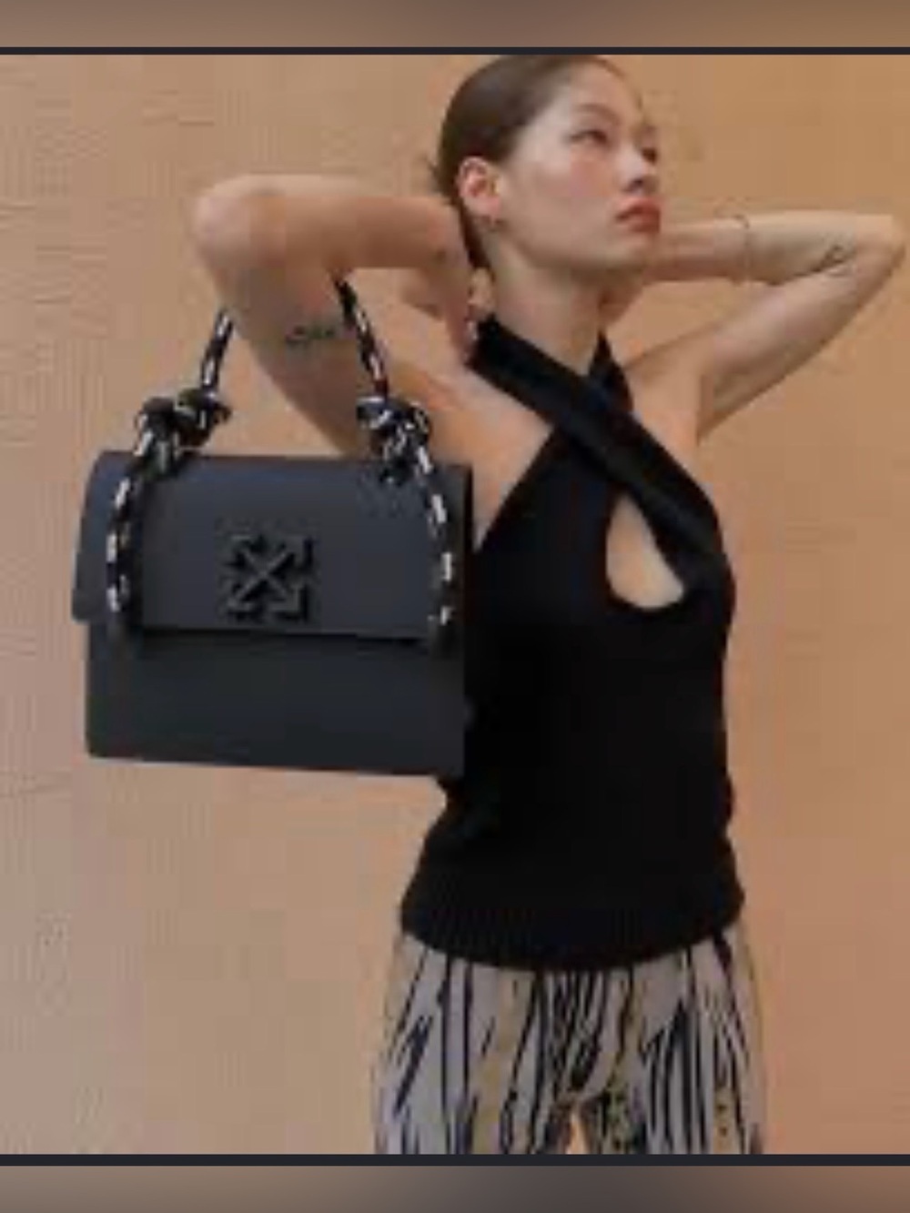 Chic Braided Shoulder Bag - Ethnic Inspired Crossbody Purse, Arrow Button Closur